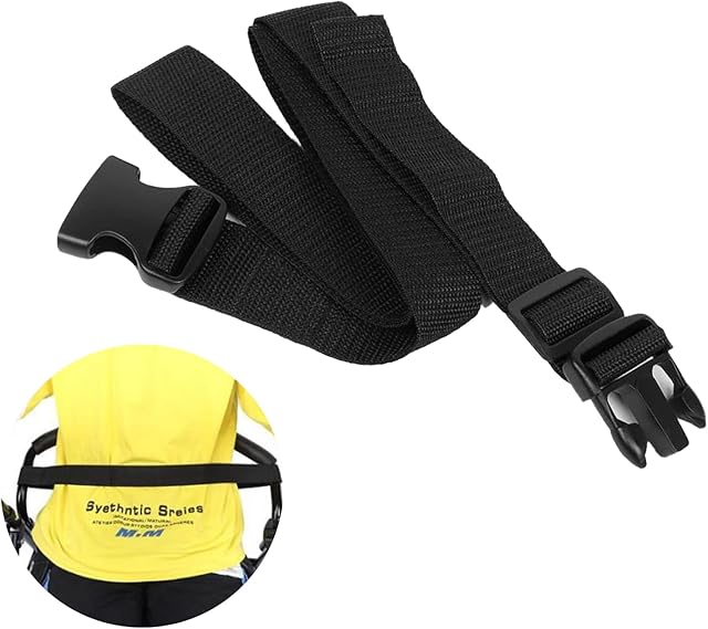 Adjustable Wheelchair Seat Belt Safety Strap with Buckle Cushioning Seat Belt for Take Care of Patient, Black