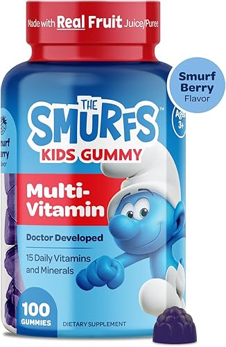 Vista 58 de The Smurfs - Gomitas nootrópicas para niños con vitamina B12 y L-teanina, gomitas de enfoque láser para suplementos de concentración y memoria