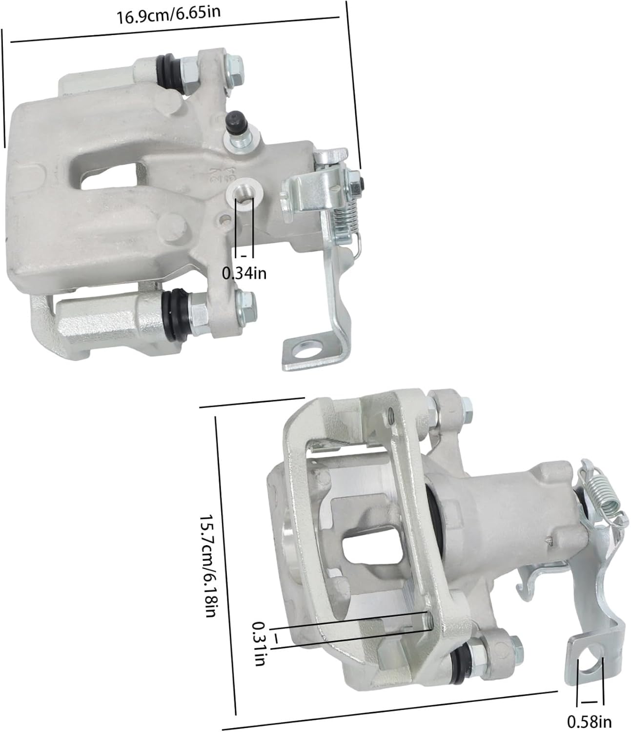 labwork 2pcs Rear Brake Calipers w/Bracket Replacement for Kia Forte Forte5 2014-2018 Replacement for Hyundai Elantra GT 2013-2017 19-B6788 19-B6789
