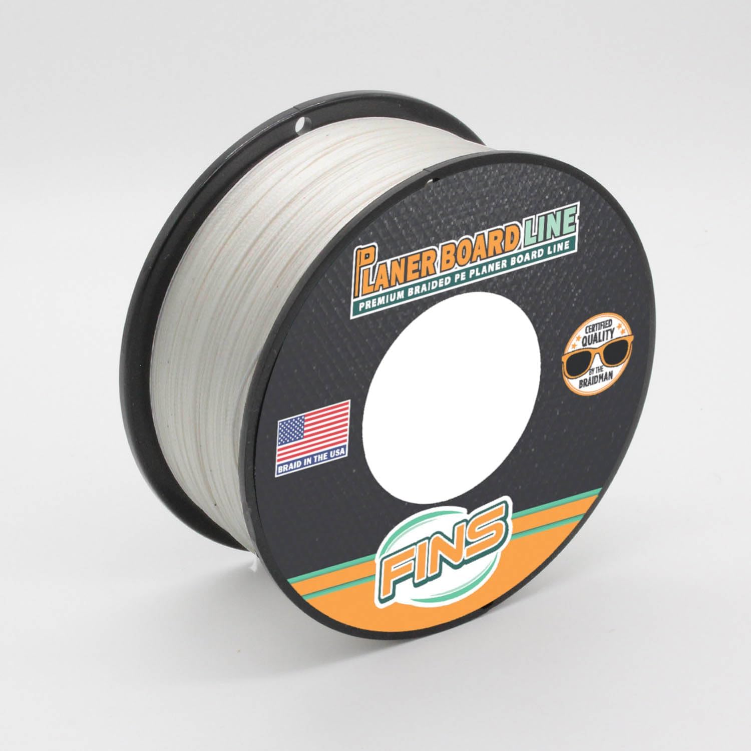 FINS Planer Board Fishing Line – Premium High Tenacity UHMWPE Braided PE Line, Smooth Tracking, Minimal Drag, Zero Stretch, Small Diameter, Freshwater and Saltwater Trolling Applications, Made in USA