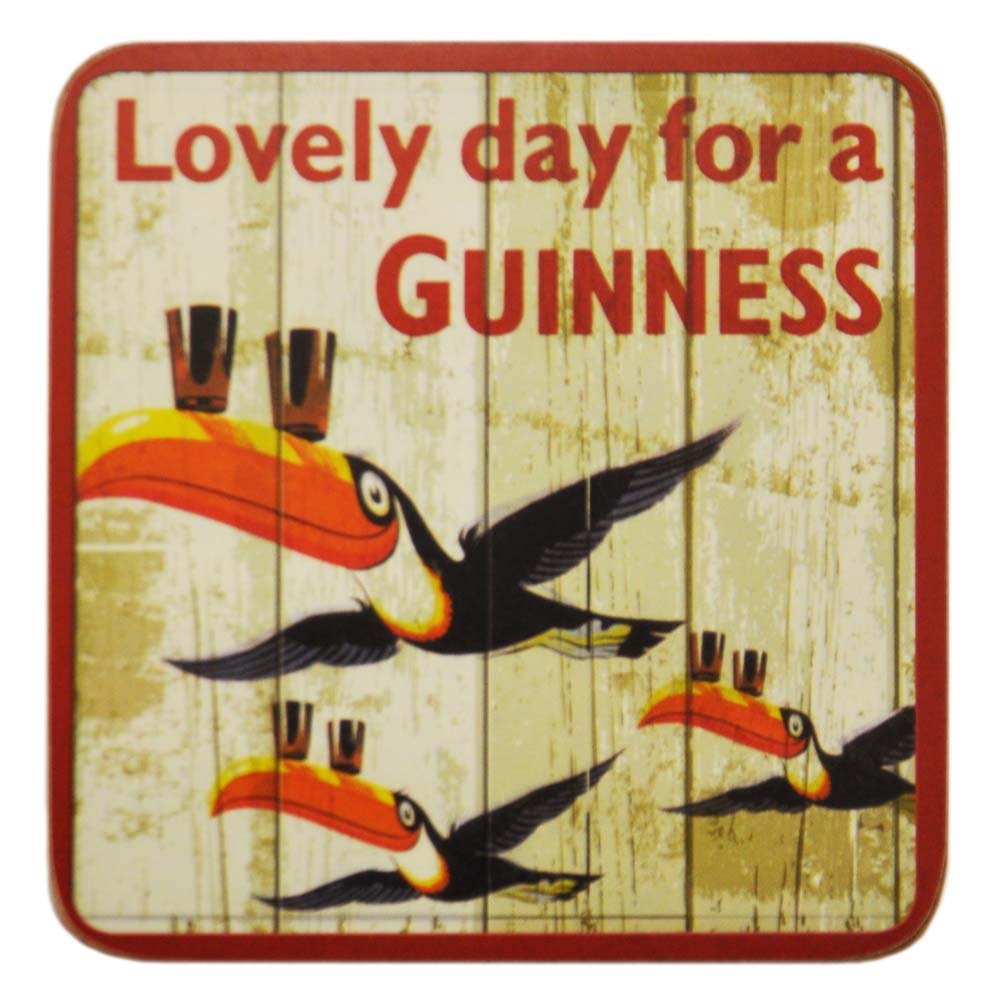 Guinness Flying Toucans Cork Backed Drinks mat/Coaster 100mm x 100mm (sg)