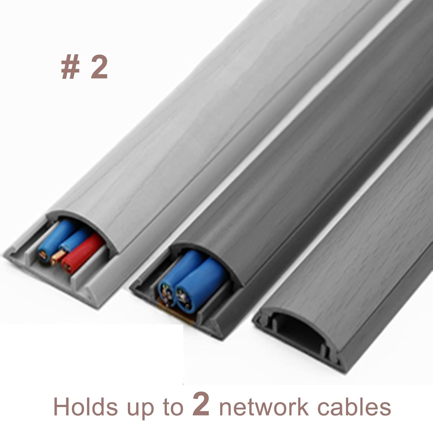 Cord Cover for Hardwood Floor, Long Slim Plastic Phone Charger Cord Hair Dryer Cable Protector, Easy to Cut, Whtie Wood Grain,Length 120cm(47