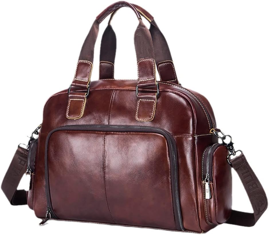 Haitpant Men's Leather Briefcase 14'' Laptop Business Shoulder Messenger Handbag Travel Bags