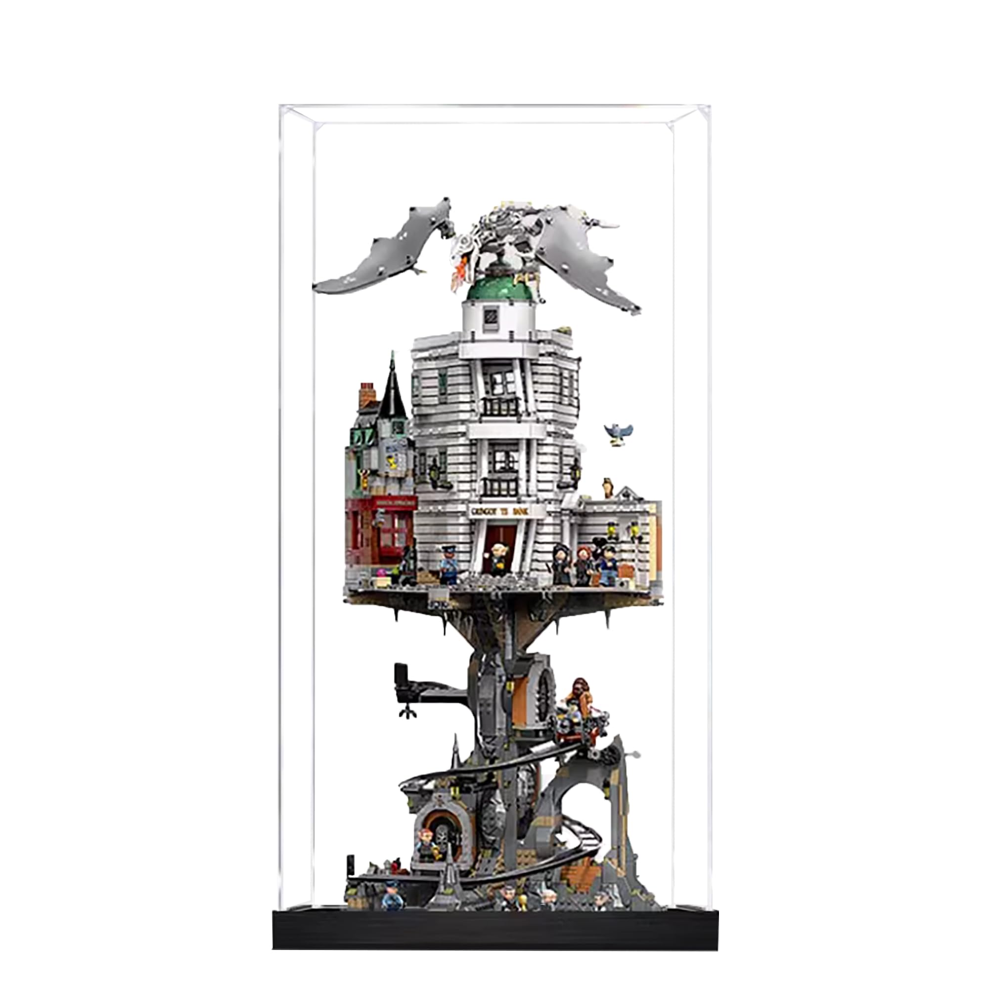 Qixindgyh Acrylic Display Case For Lego 76417 Gringotts Wizarding Bank Model, 3Mm Dustproof Display Box, Display Case Compatible With Lego 76417 (Model Not Included) (Transparent Build 3Mm)