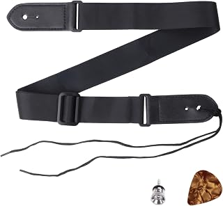 Ukulele Strap for 21 in, 23 in, 26 in Uke, Adjustable No Drill Shoulder Sling with End Pin and Headstock Tie, Adult Ukulele Straps, Includes Metal Button and Pick, for Soprano Concert and Tenor