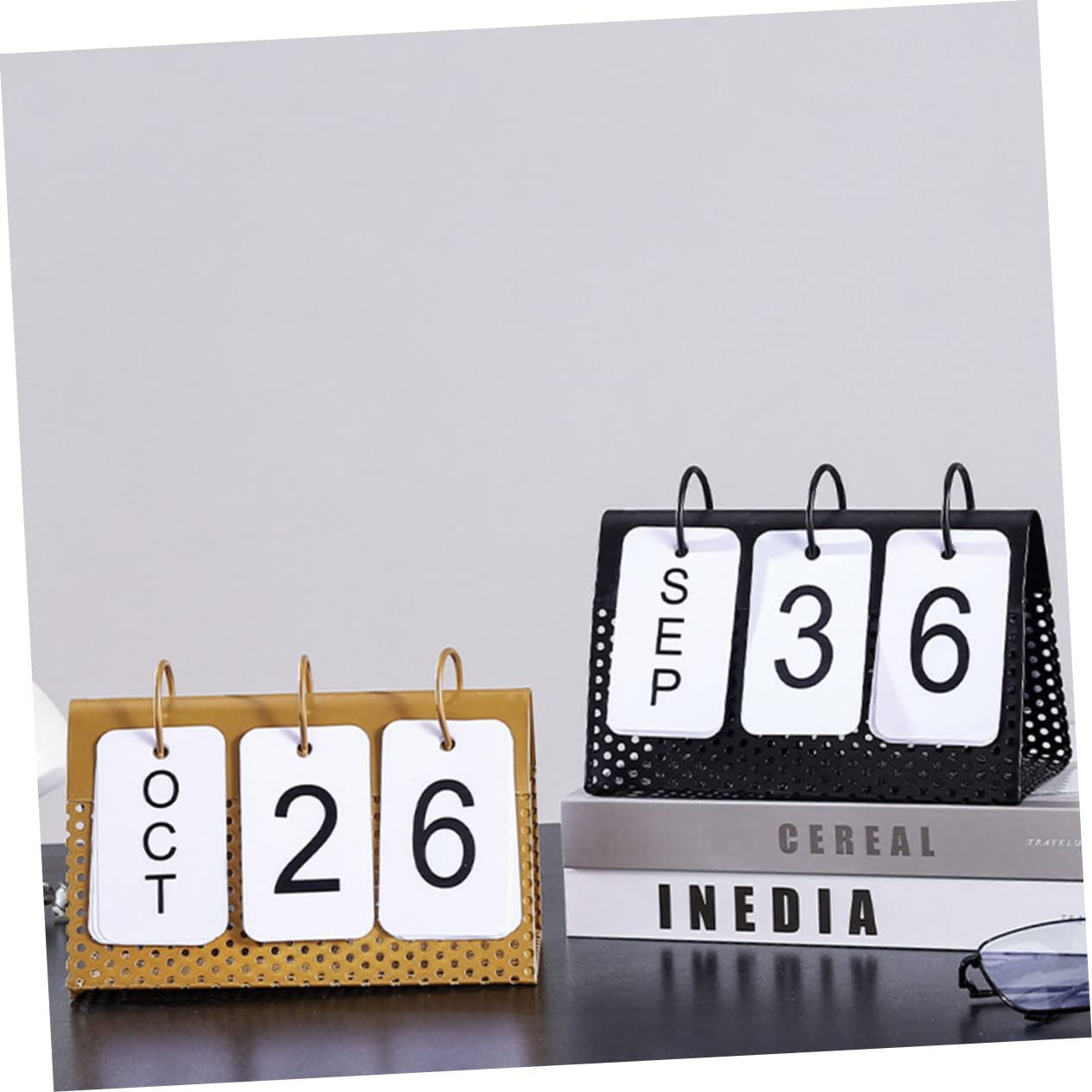 SEWACC 5stücke Metall Tischkalender Schreibtisch -kalender Für Studenten Einfach Umblättern Dekorativ Für Büro Und Zuhause