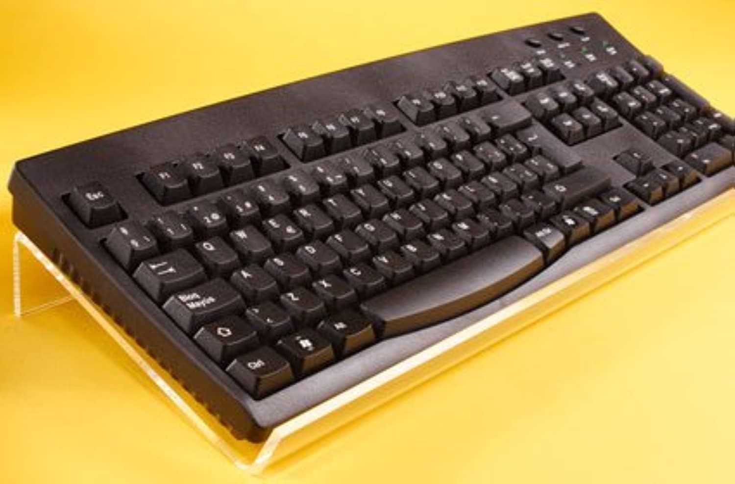 AKS01 Angled Keyboard Stand - Tilted for Easy Ergonomic Typing - Clear Acrylic and Sturdy, Transparent