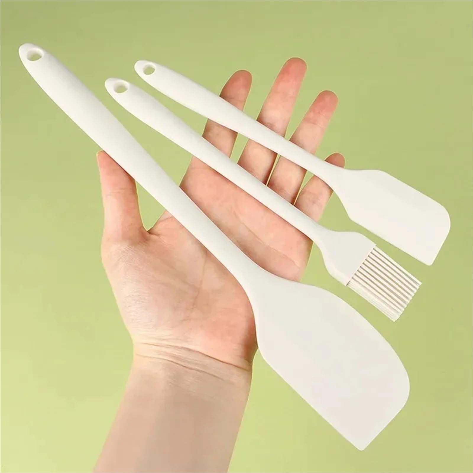Set da 6 Pezzi Cucina, Tutto in Uno, spatola in Silicone, Pennello for Olio, for Burro, Raschietto for Torta Singolo, Strumento di Cottura per Cucinare(Blue)