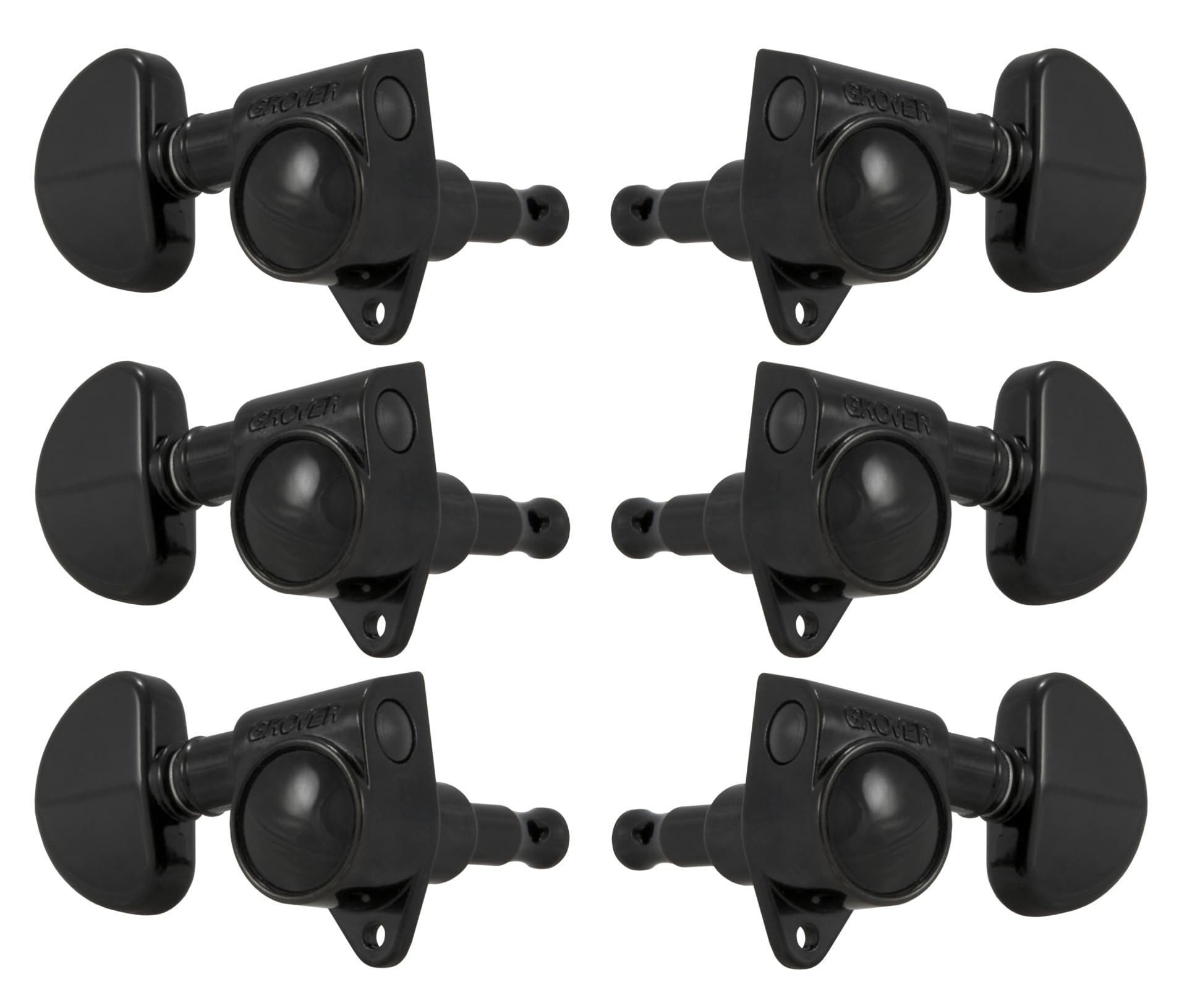 Grover Original Rotomatics Machineheads ~ 3+3 ~ Black Chrome