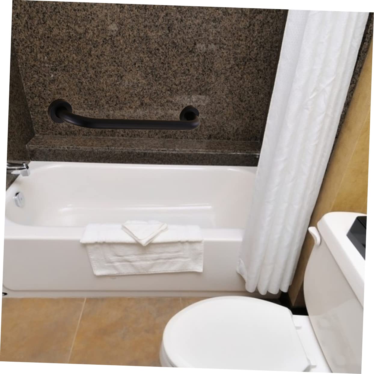Reposabrazos De Baño Barra De Seguridad Asidero Inoxidable Negro Pasamanos Antideslizantes Para Personas Mayores Movilidad Reducida