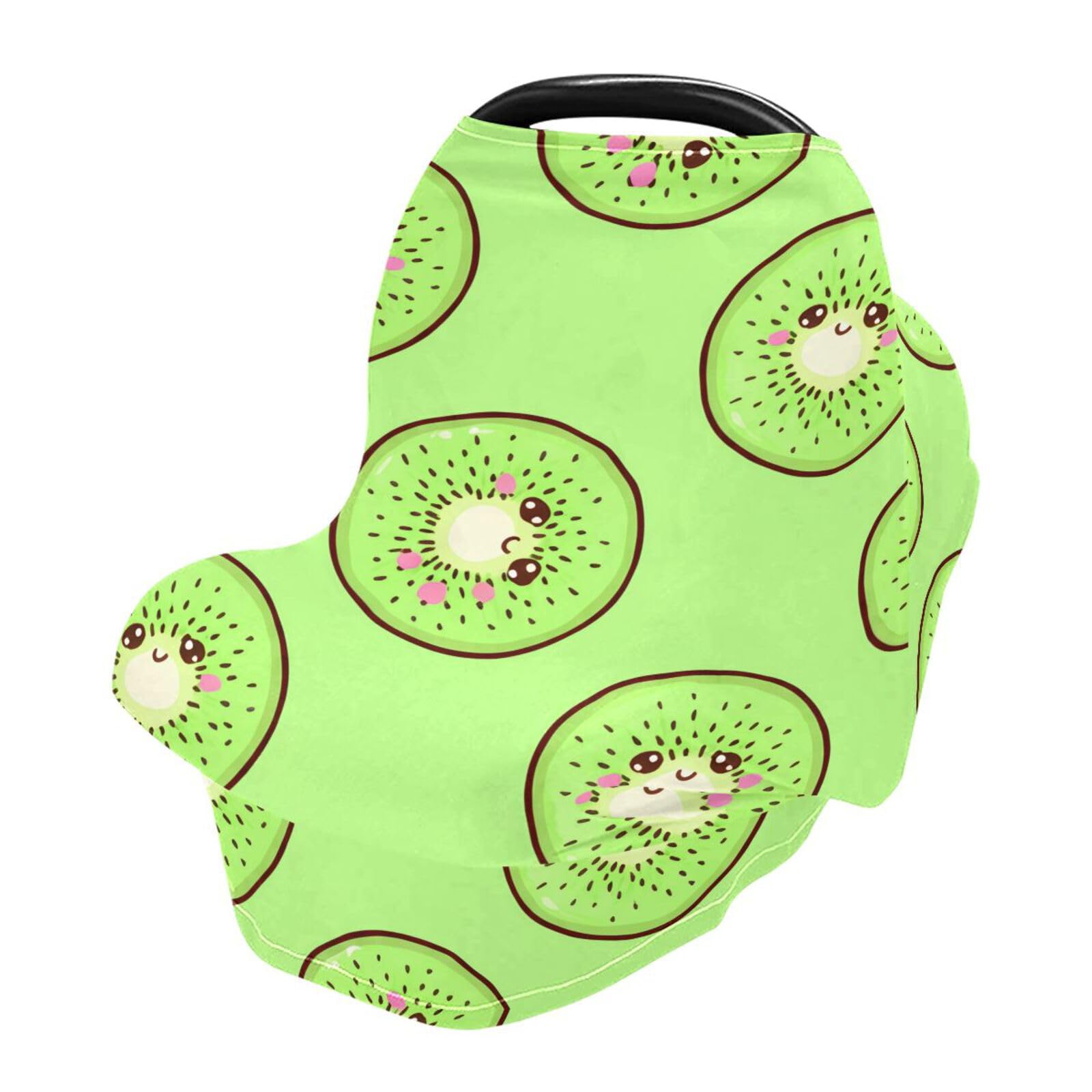 Nesatuwa Baby Car Seat Cover Cute Cartoon Fruit Breastfeeding Covers Stretchy Breathable Multi-Use Cover Carseat Canopy for Girls and Boys