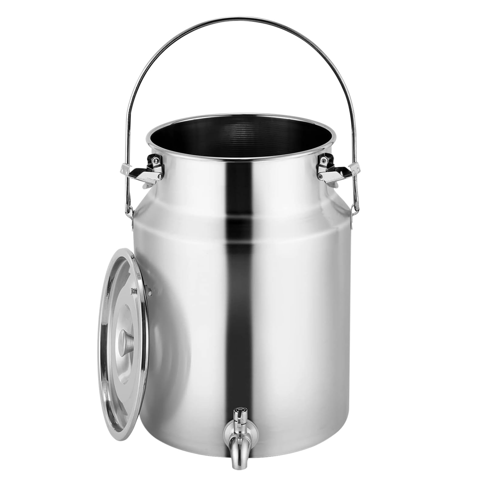 AYCDL Pail Milk Can Bucket,304 Stainless Steel Water Transport Cans Sealed Lid and Spigot Bucket Heavy Duty for Oil,10L