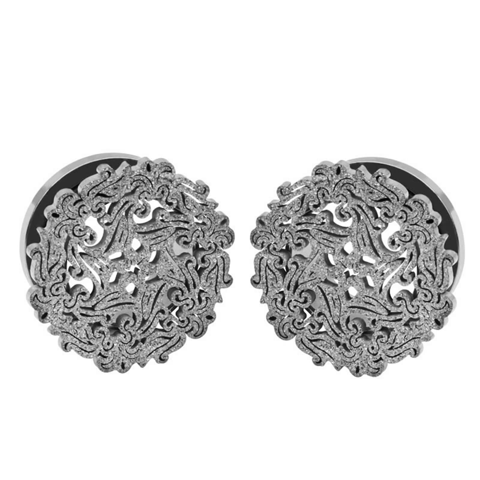 Daesar Ohr Tunnel Set, Plugs 6-16MM Edelstahl Schneeflocke mit Schraubverschluss Ohrringe Piercing Tunnel Plug