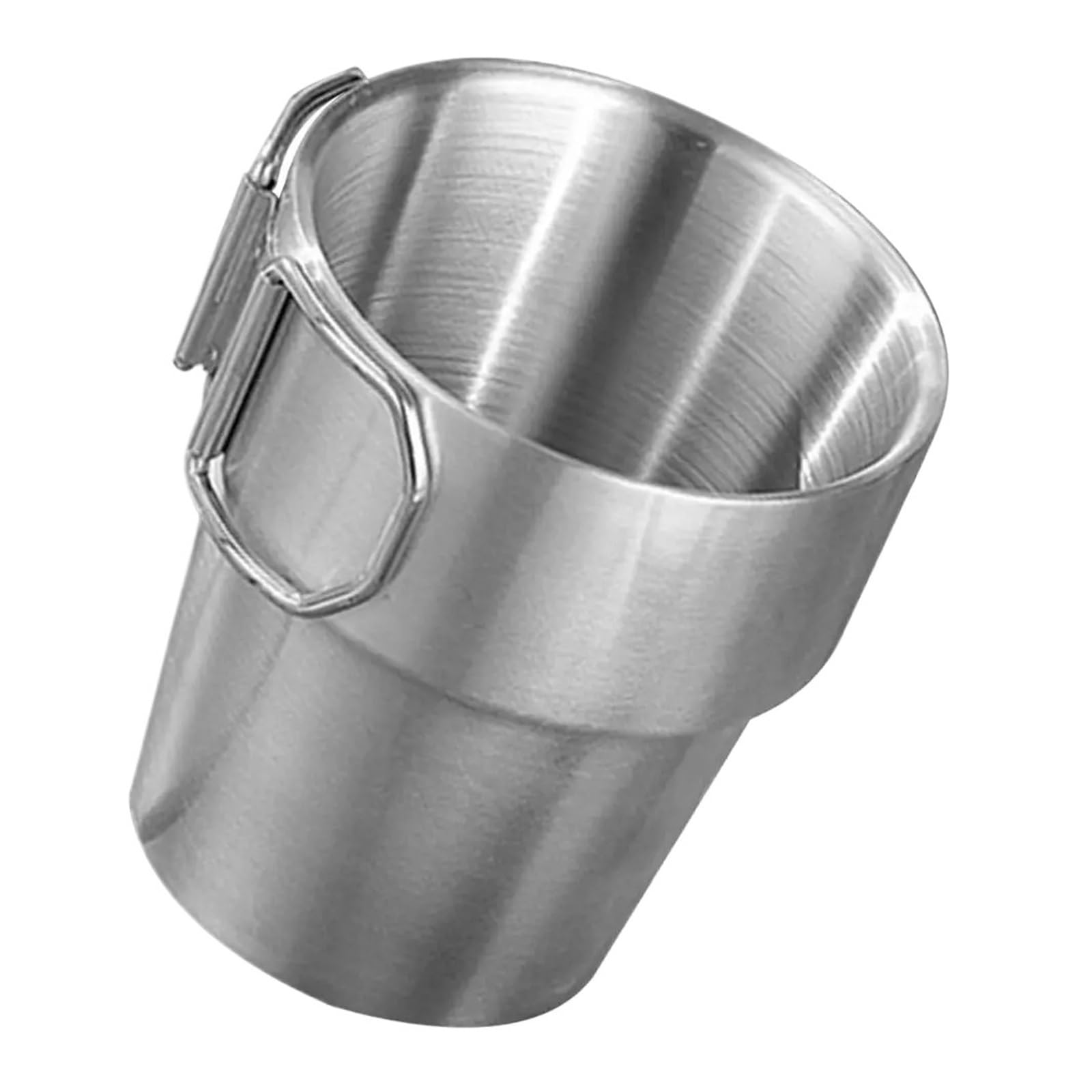 Bicchiere Acciaio Inox Pieghevole Tazza pieghevole in acciaio inossidabile | Maniglia portatile for escursionismo all'aperto, viaggio, zaino in spalla