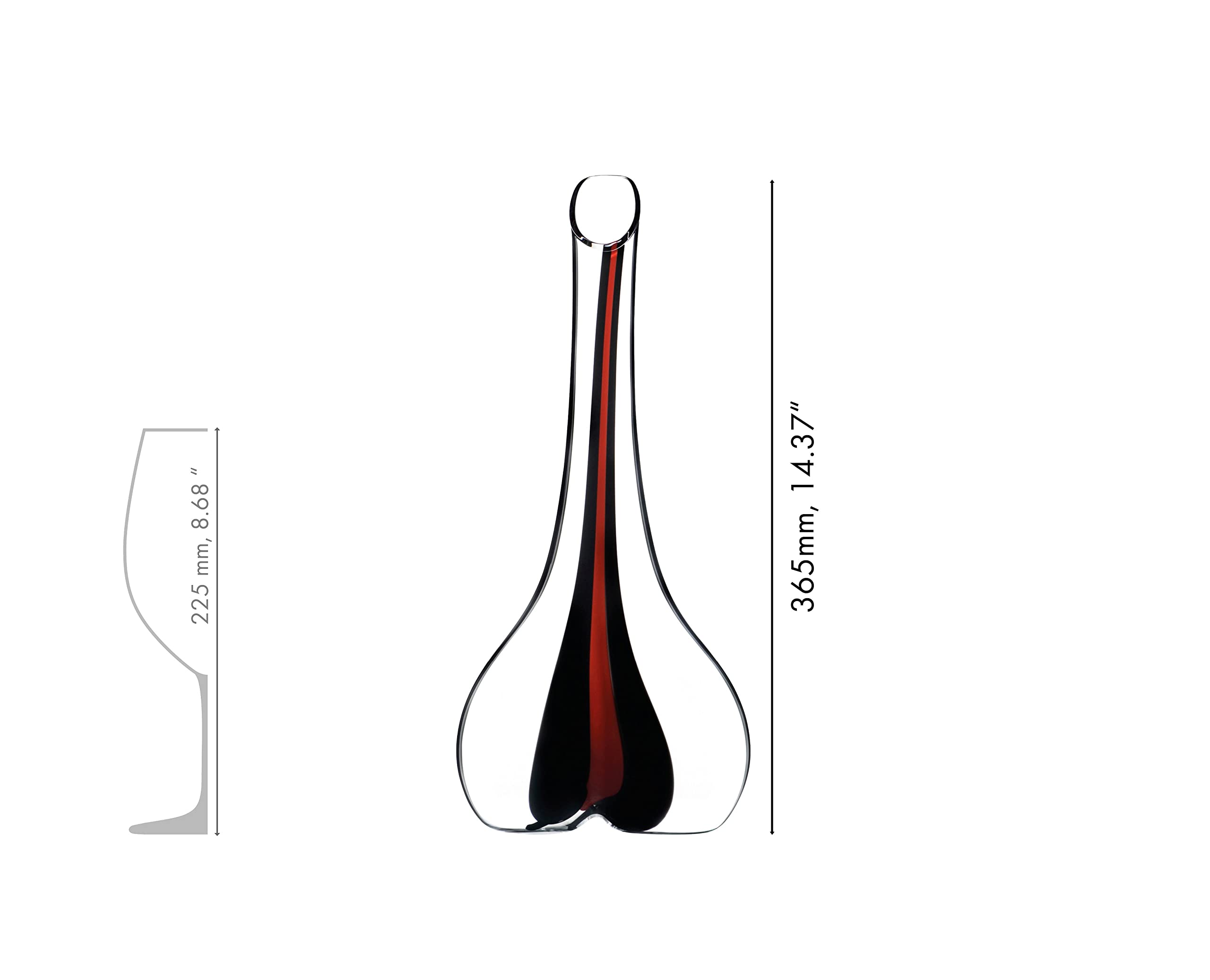 Riedel Czarny krawat uśmiech karafka czerwona