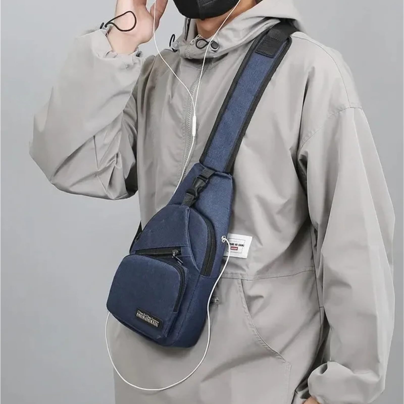 Torba na klatkę piersiową męska torba crossbody na jedno ramię duża pojemność sporty na świeżym powietrzu wypoczynek moda mała torba na ramię plecak męski