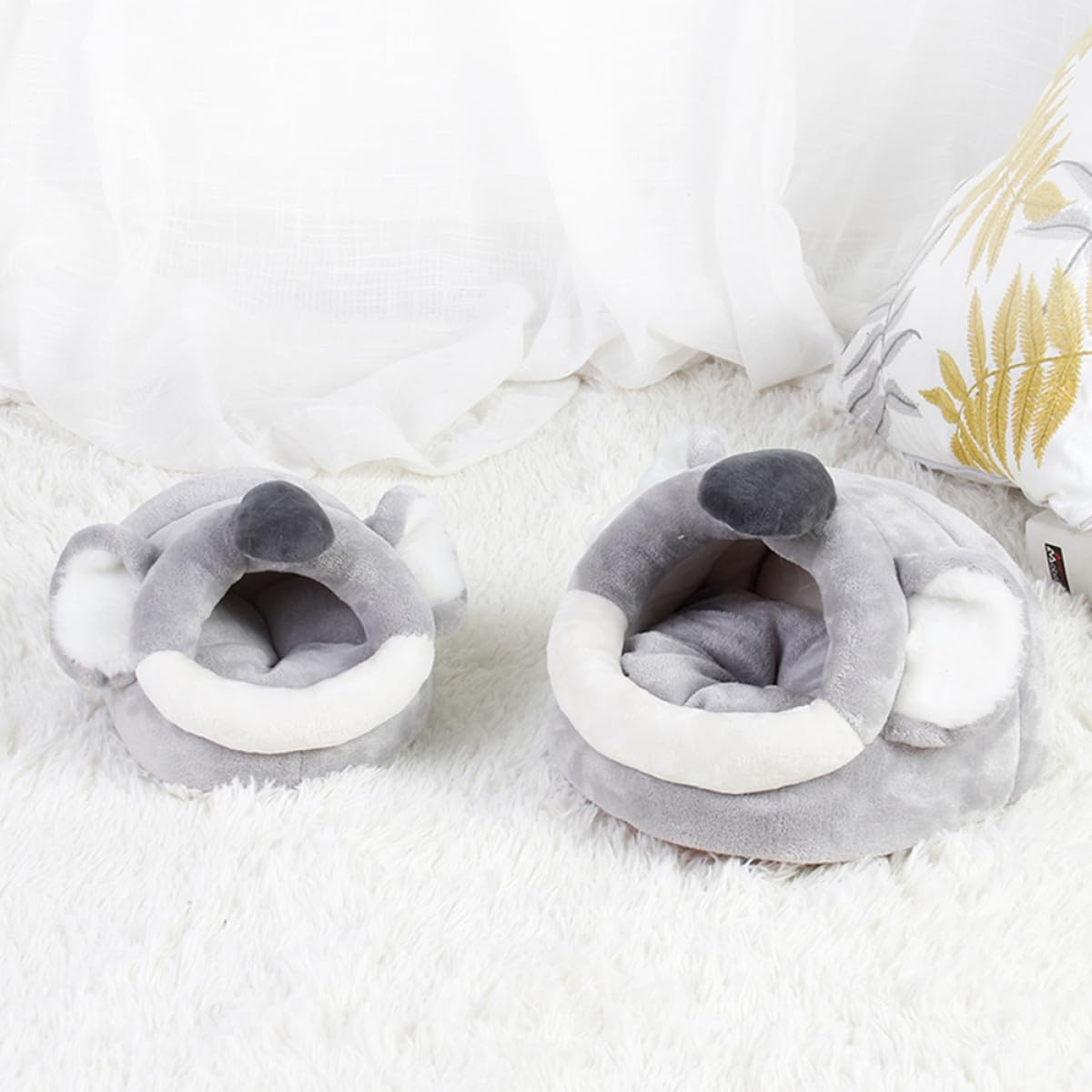 YARNOW Hamster Schlafplatz aus Flanell und Pp Baumwolle Warmes Haustier Warmbett in Höhlenform für Wohnraum und Kleines Kleintierhaus als Winterbett