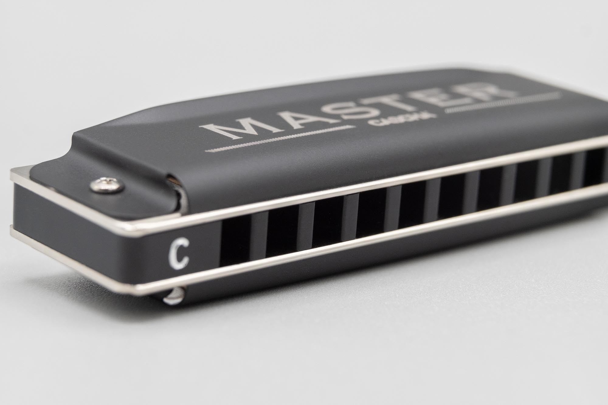 Cascha Master Edition Blues Harmonica, Armonica di Alta Qualità in C Maggiore con Custodia Morbida e Panno per la Pulizia, Nero