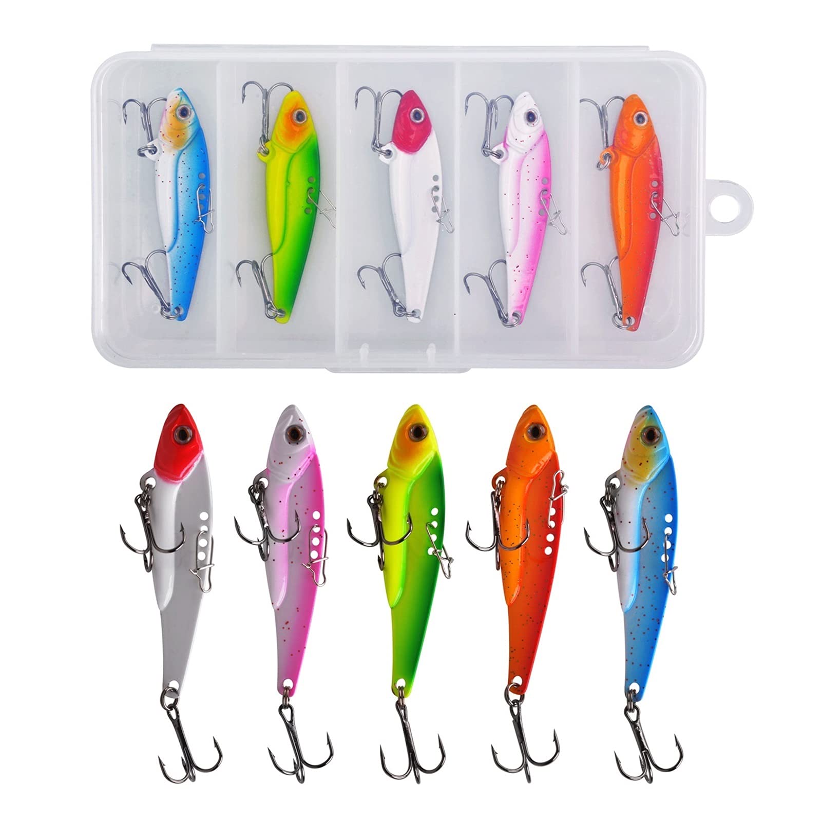 caihuashopping Señuelos de Pesca Fueruras de Pesca metálica Que se Hunde cucharas de Cebo Artificial Blade Switchebits Establecido para la Pesca de señuelos de Walleye 5pcs / 10pcs Cebos Artificiales