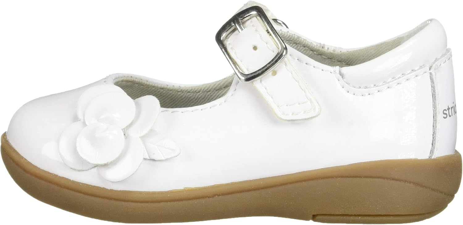  | Stride Rite Baby-Girl's Ava Casual Mary Jane Flat, White, 1 W US Little Kid | Flats
