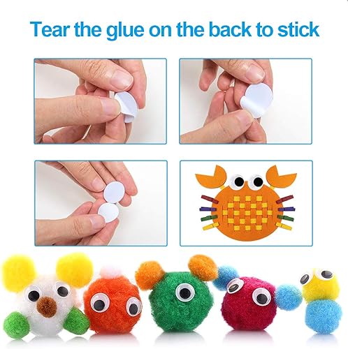 Miniatura 2 de 1210pcs Googly Wiggle Eyes Self Adhesive, for Craft Sticker Multi Sizes 4mm to 25mm for DIY by ZZYI