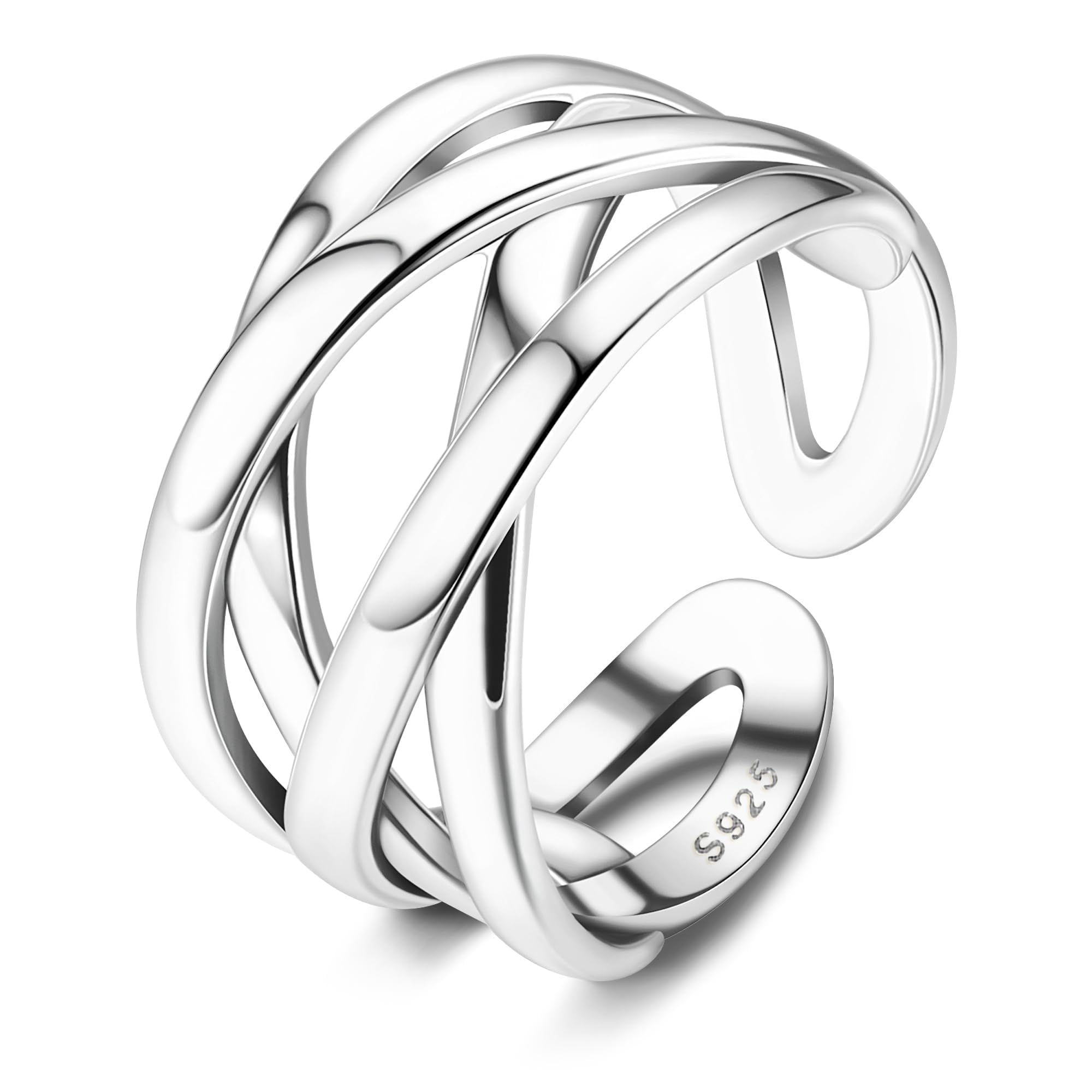 ZELORES Adjustable 925 Sterling Silver Celtic Knot Ring