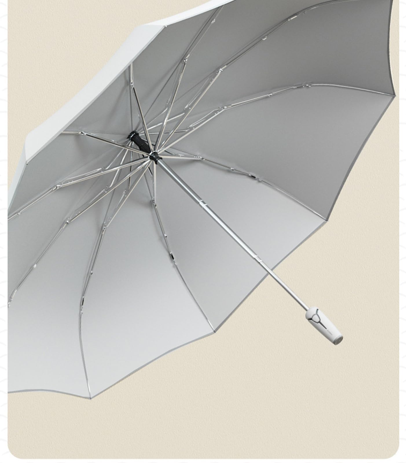 Ombrello 10 Costole Ombrello Inversa Automatico Con Sfumatura Riflettente Del Sole Resistente Al Vento Per Viaggio Ombrello Pieghevole Di Grandi Dimensioni-10 Ossa Nere