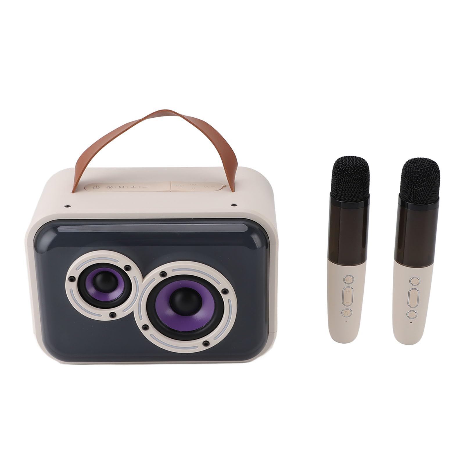 Macchina per Karaoke con Microfono per Bambini con Luci Colorate e Controllo del Volume per Feste e Raduni, Design Portatile con 2 Microfoni