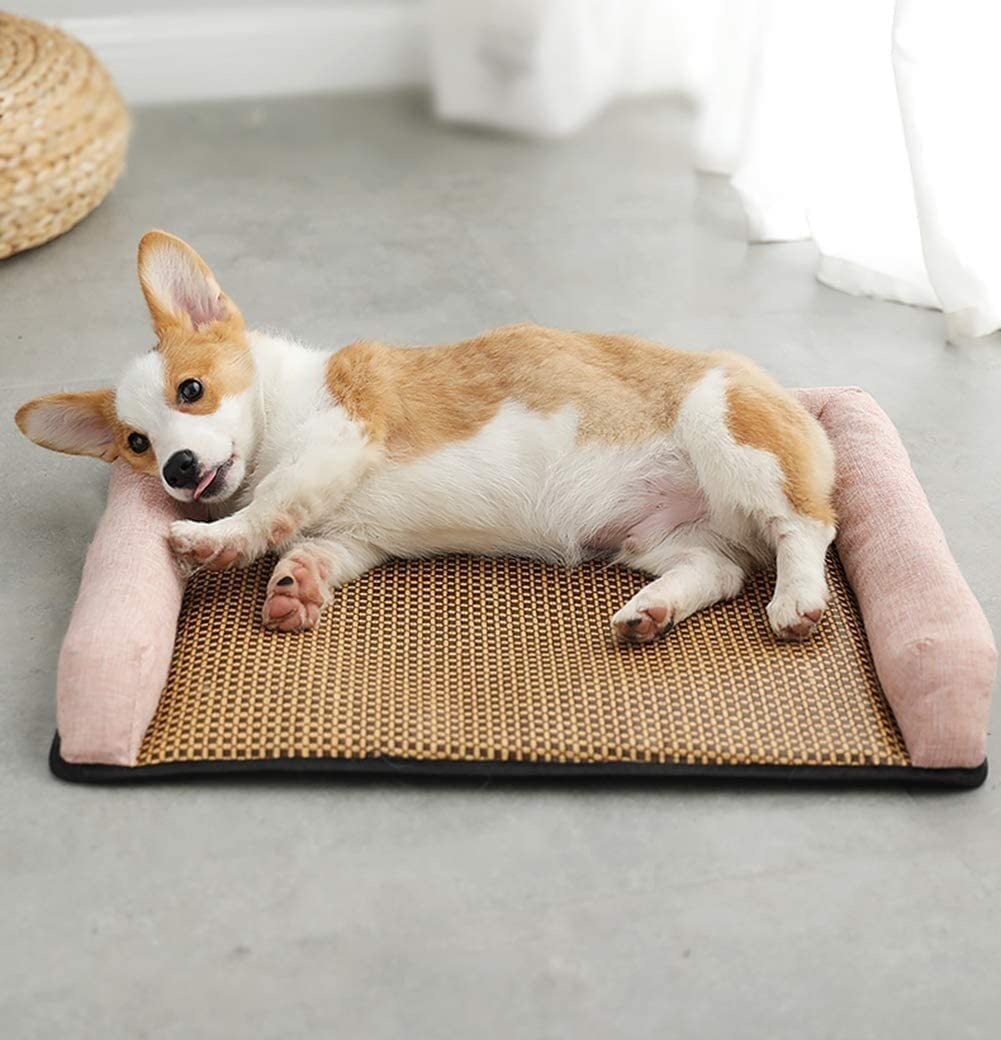 IRYZE Beruhigendes Katzenbett Hunde Haustier Betten Katze Hundebett Sommer Kühlbett Welpen Haustier Matte Pad Haus Bequeme Gepolsterte Weiche Matte Haustierbett (Color : B, Size : 38 * 29 * 6CM)