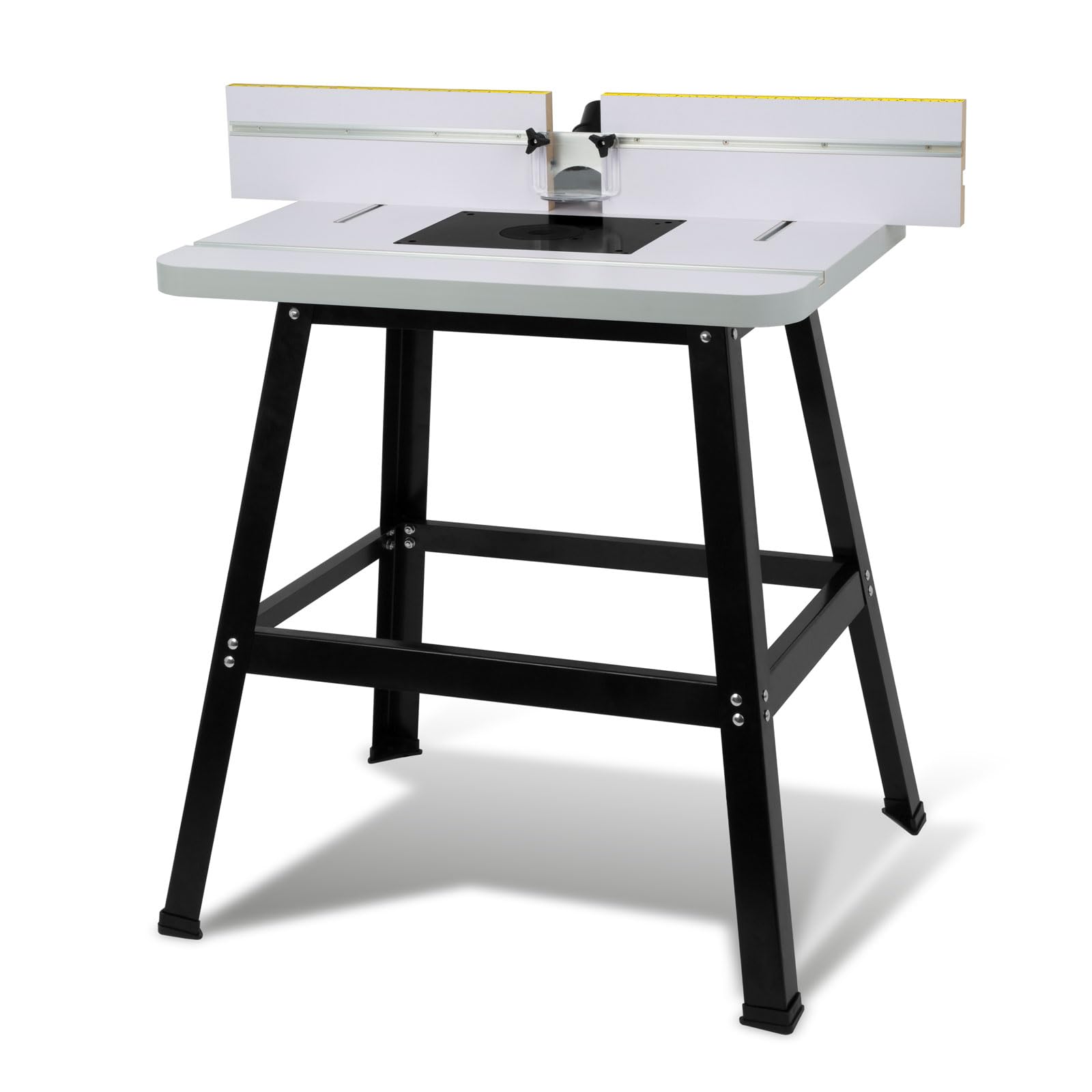 EBERTH Tavolo per fresatrice, banco da lavoro per fresatrice, tavolo da lavoro 810 x 610 mm, diametro cesto fresa 40-190 mm, altezza di lavoro 880 mm, attacco per hoover, spessore tavolo 36 mm