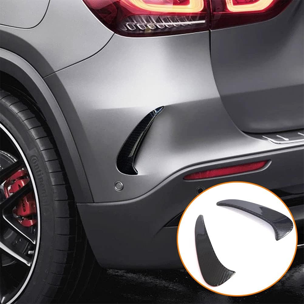 Carbon Fiber Carbon Fiber Rear Bumper Canards Fit for Mercedes Benz GLA Class GLA250 GLA35 AMG 4-Door 2020-2021 H247 Rear Air Vent Cover Side Bumper Fender Scoop Spoiler Canard Trims