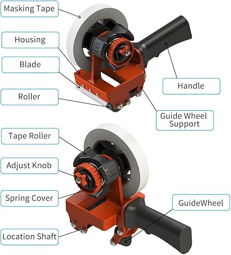 Miniatura 3 de BAUSATZ Dispensador de cinta adhesiva de aplicación de cinta adhesiva de doble versión, escritura de cinta de empuje manual, aplicador profesional