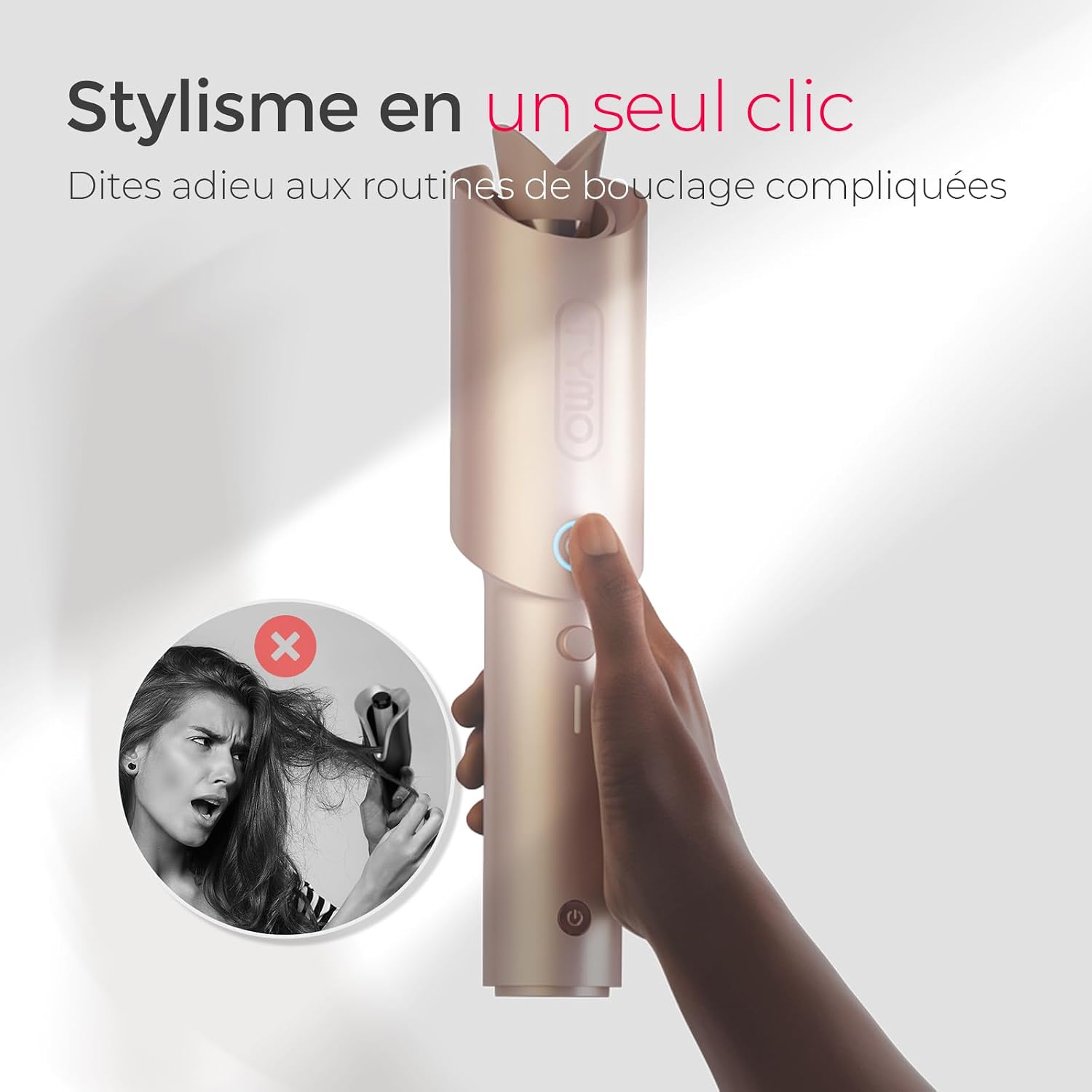 TYMO Boucleur Automatique Rechargeable: Boucles parfaites sans effort, sans fil! - Image secondaire