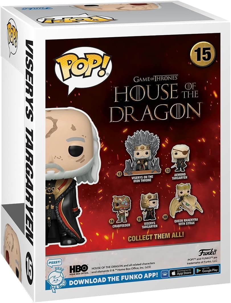 POP TV: House of The Dragon - Viserys Targaryen Limited Edition Chase Funko Vinyl Figure (Bundled with Compatible Box Protector Case), Multicolor, 3.75