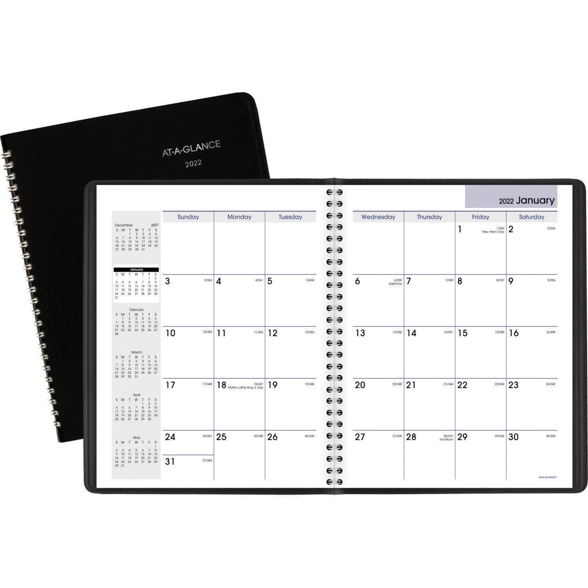 AT-A-GLANCE, Agenda mensile 2022, 17,8 x 21,9 cm, media, DayMinder, nero (G40000)