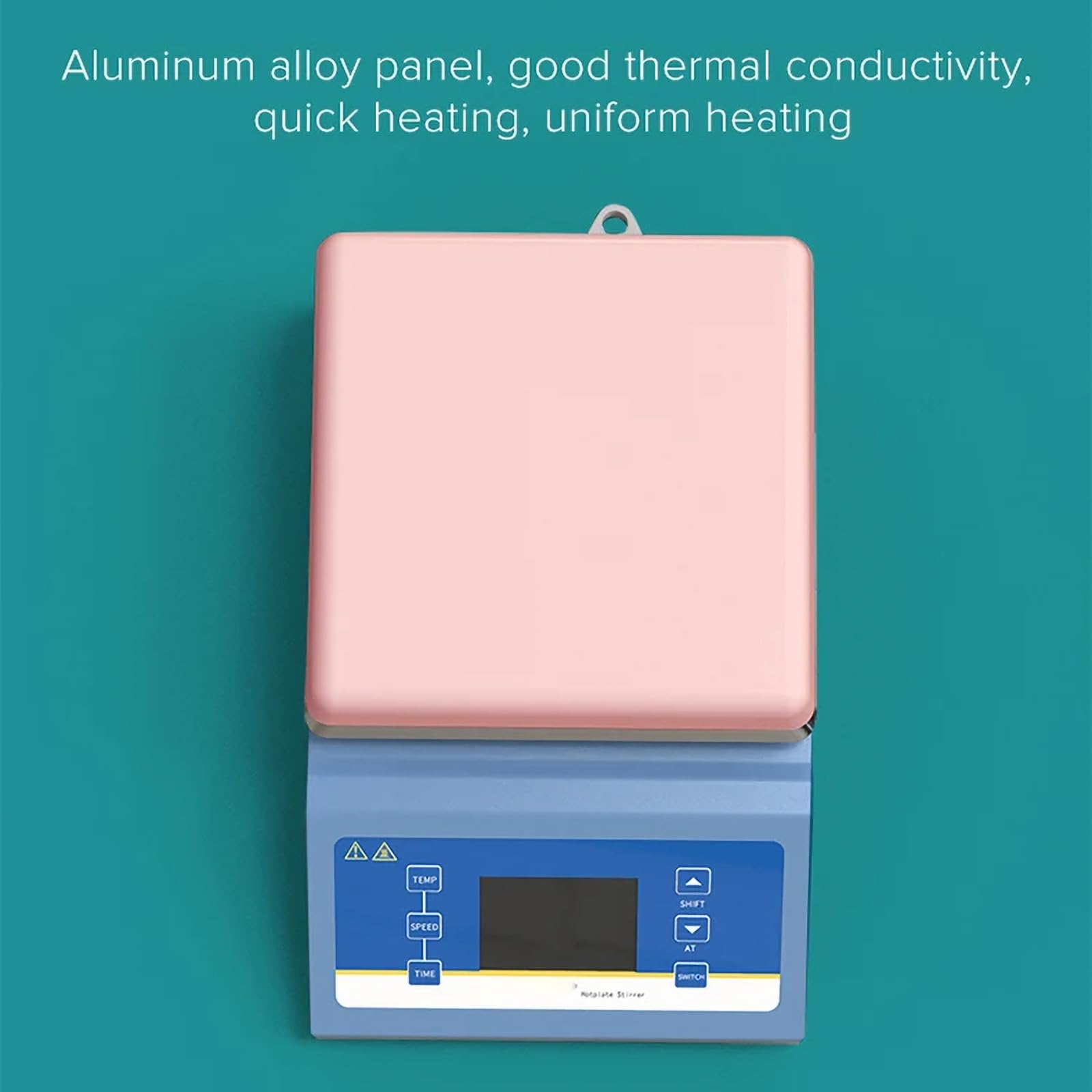 Agitador magnético con calefacción de 5 litros, placa caliente con agitador magnético de 600 W (recubierto de cerámica), temperatura de calentamiento: 350 ℃, rango de velocidad: 200-2000 RPM,Blue