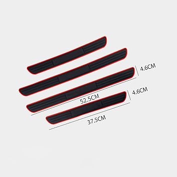 4PCS Car Door Sill Protector for Toyota Corolla Supra Highlander Car Door Edge Guards Welcome Pedal Protection Wrap Scratch Protection,Black Red