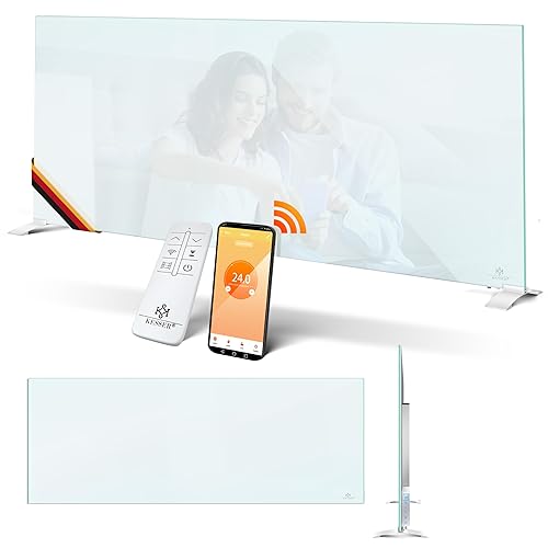 KESSER® Infrarotheizung 600W Glaskonvektor Glasheizung Energiesparend 2in1 Standgerät & Wandmontage
