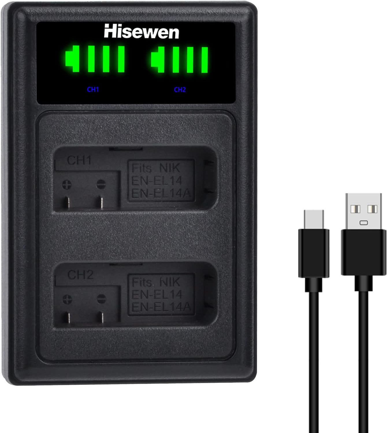 DuraPro LCD Dual USB Charger for Nikon ENEL14, ENEL14a and Nikon