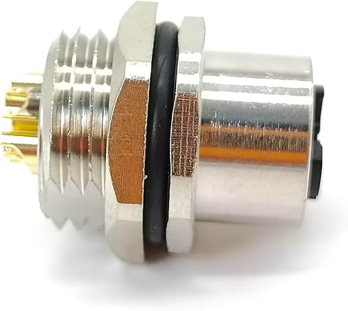 Miniatura 6 de Elecbee 5 Pin M12 Conector Cable K-Coding Femenino Recto Impermeable Panel de Montaje Trasero Receptáculos Cable Tipo de Soldadura Shiled Hembra