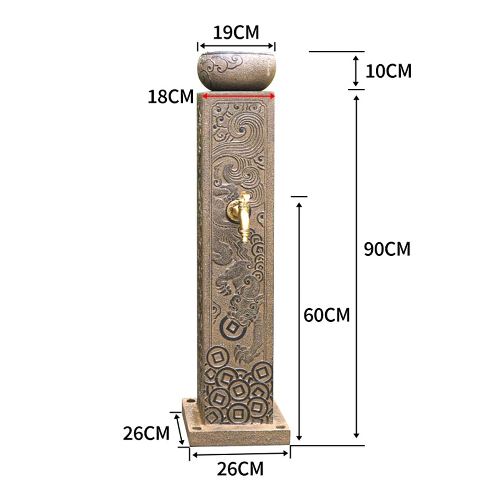 Colonne d'eau verticale extérieure pour jardin, support de tuyau de terrasse avec robinet, distributeur d'eau antigel, fontaine d'eau pour porche et pelouse, décoration d'intérieur