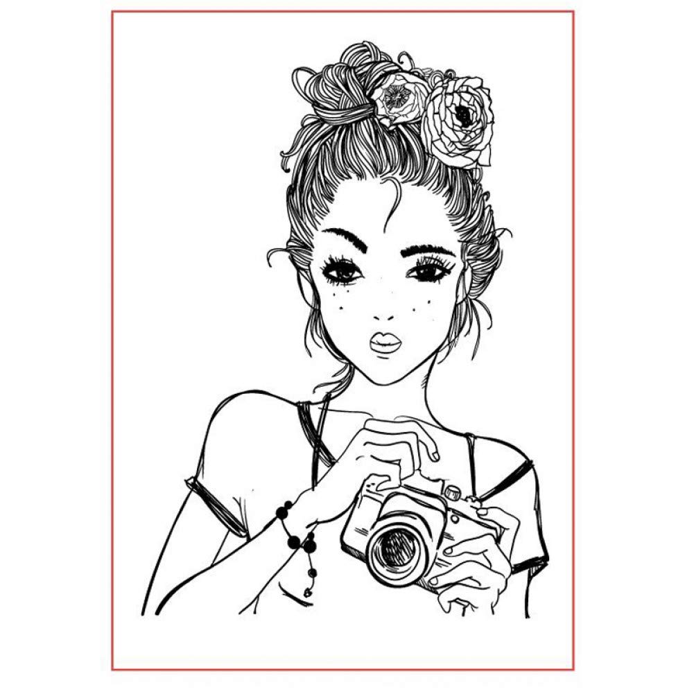 FYOUP Girl Clear Stamps for Scrapbooking Card Making Silicone Craft Stamps Transparent