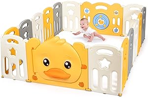 HONEY JOY Baby Play Yard: Create Safety Secure Zone for Your Buds