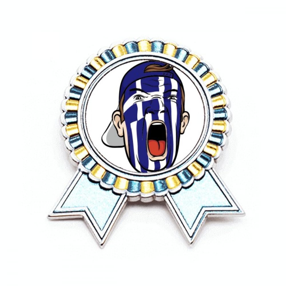 Broche drapeau de la Grèce en métal taille M pour accessoire de maquillage - 4