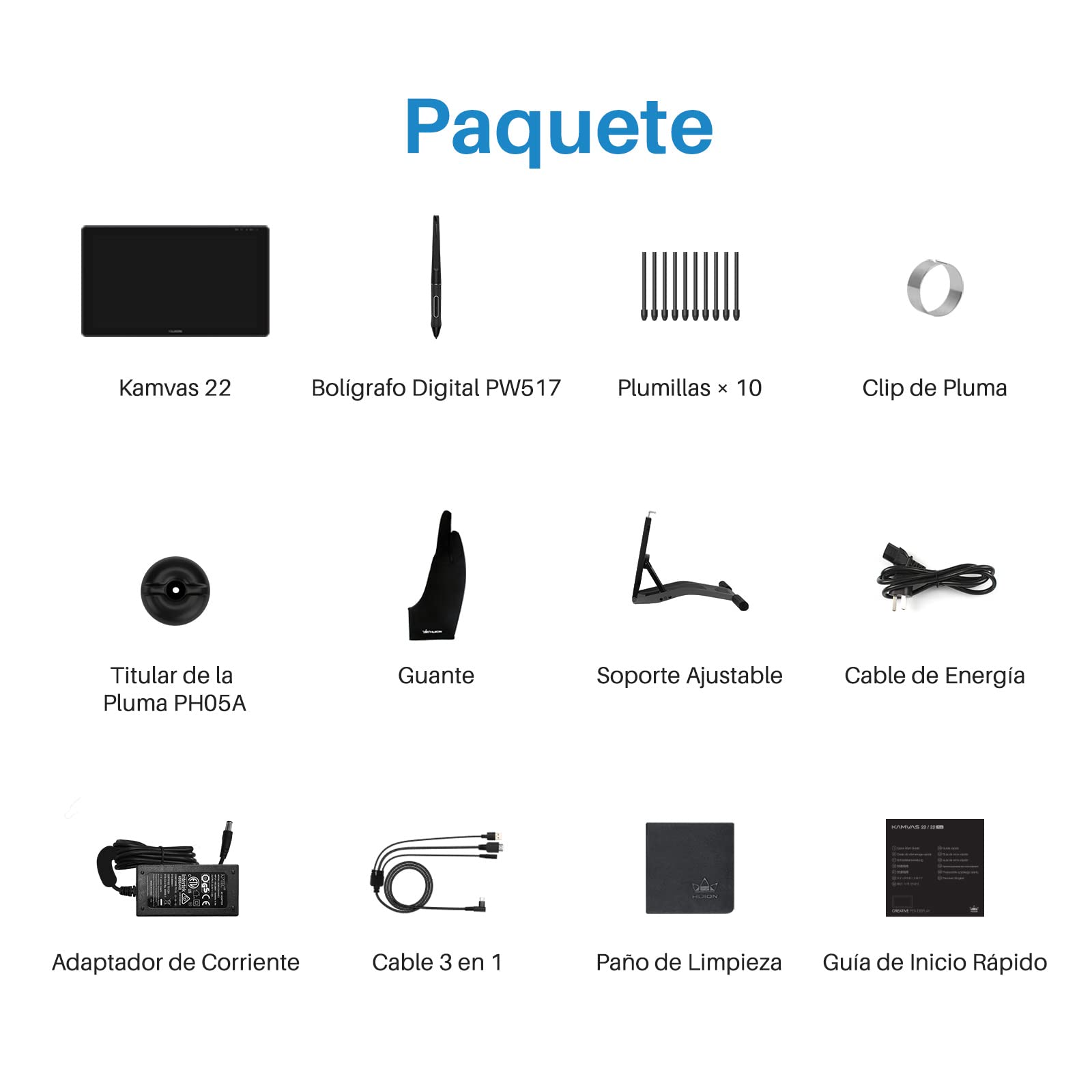 HUION Kamvas 22 Tableta Gráfica con Pantalla, Monitor de Dibujo de 21,5 Pulgadas, con Lápiz sin Batería PW517, para Trabajo Remoto, Dibujar, Diseño, Compatible con PC, macOS, Android, Linux