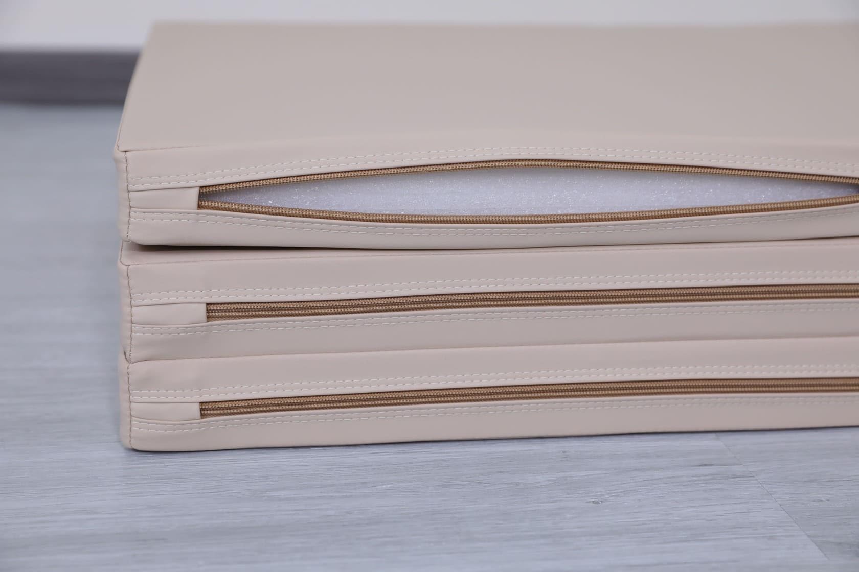 Tapis de gymnastique pliable en 3 parties - 180 x 100 x 5 cm - Beige