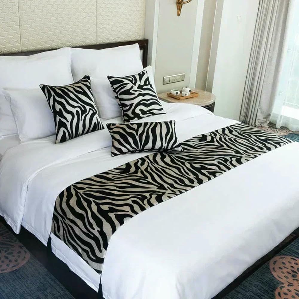 Serviette de chevet zèbre GLDFW jacquard drapé de lit pour décoration de chambre