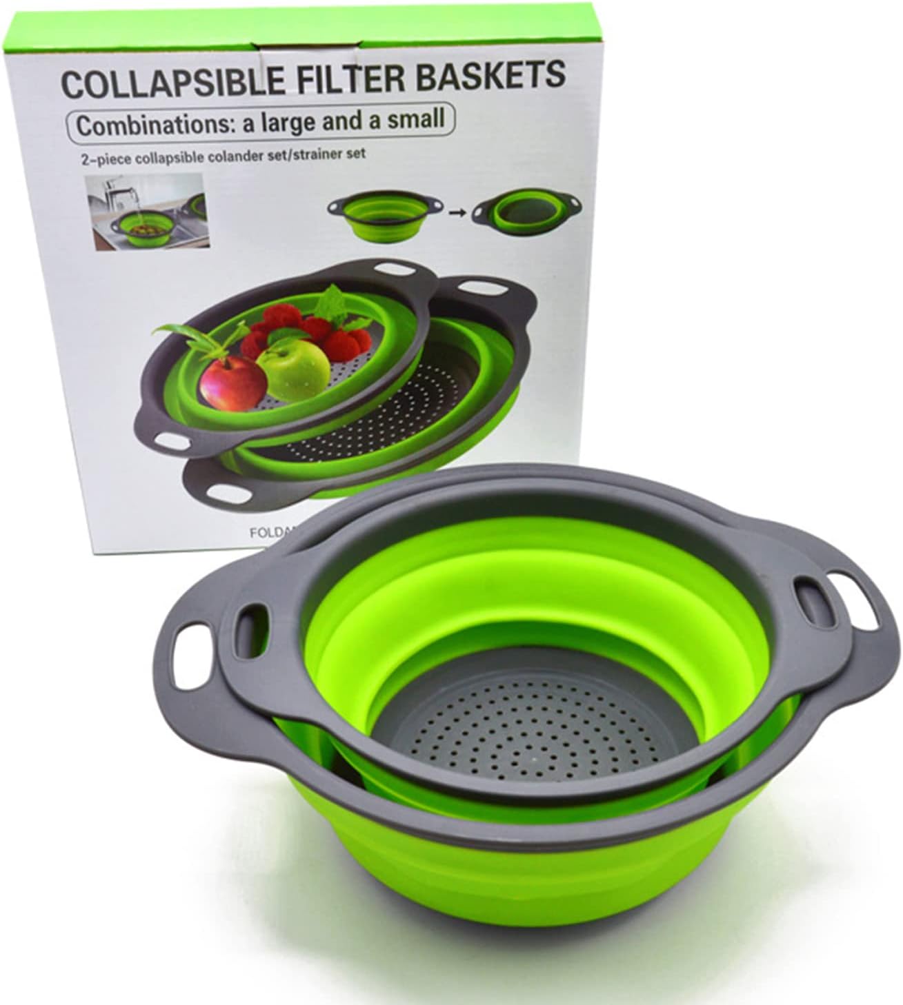 Collapsible Colander, Set of 2 PCS Collapsible Strainer, SpaceSaving