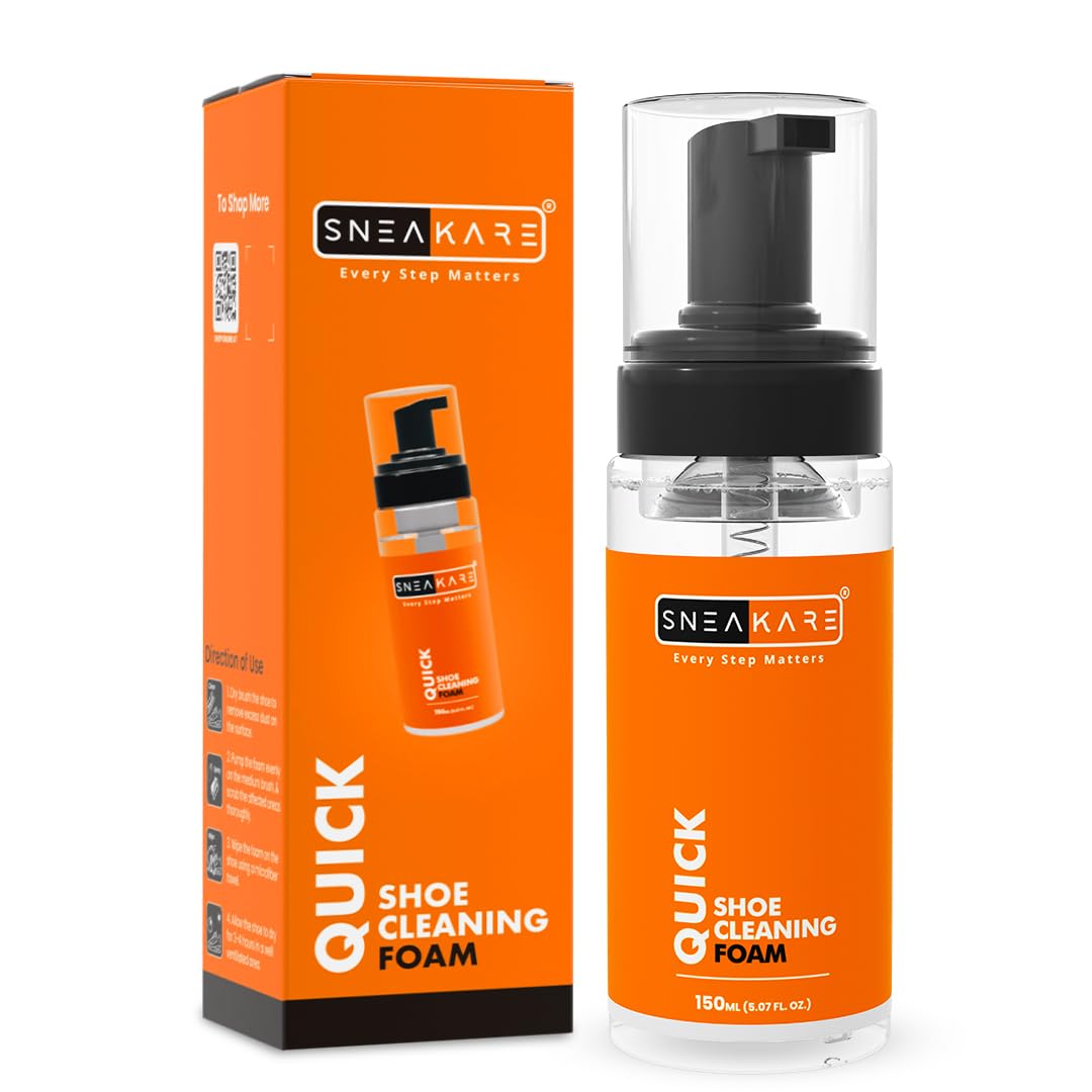 Quick Shoe Foam Cleaner | Contains 3 x 150ml Foam Shoe Cleaner | Sneaker Cleaning Kit | Suitable for Sneakers, Nubuck, Leather, Suede & Sport Shoes