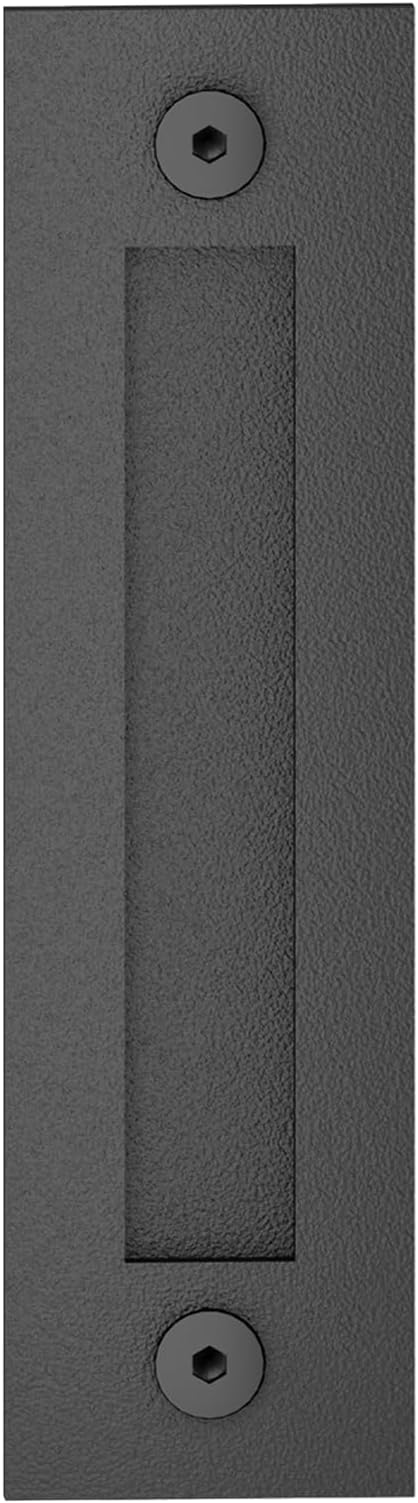 JUBEST 8-3/5'' Sliding Barn Door Handle Modern Simple Finger Flush Pull Handle for Gates Garages Sliding Doors Cabinets Closet and Drawers, Matte Black